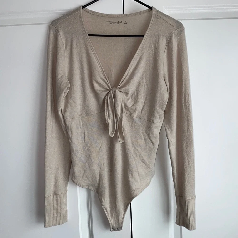 Abercrombie Oatmeal Colored Thong Bodysuit